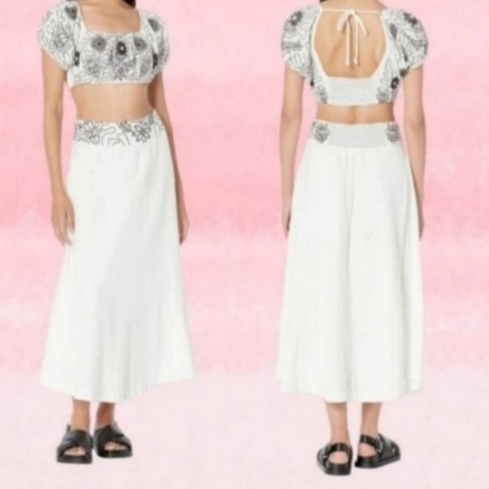 Free People Lotus Top and Skirt Set Size L